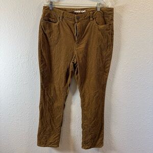 Lands' End women's Tan brown corduroy straight leg pants
